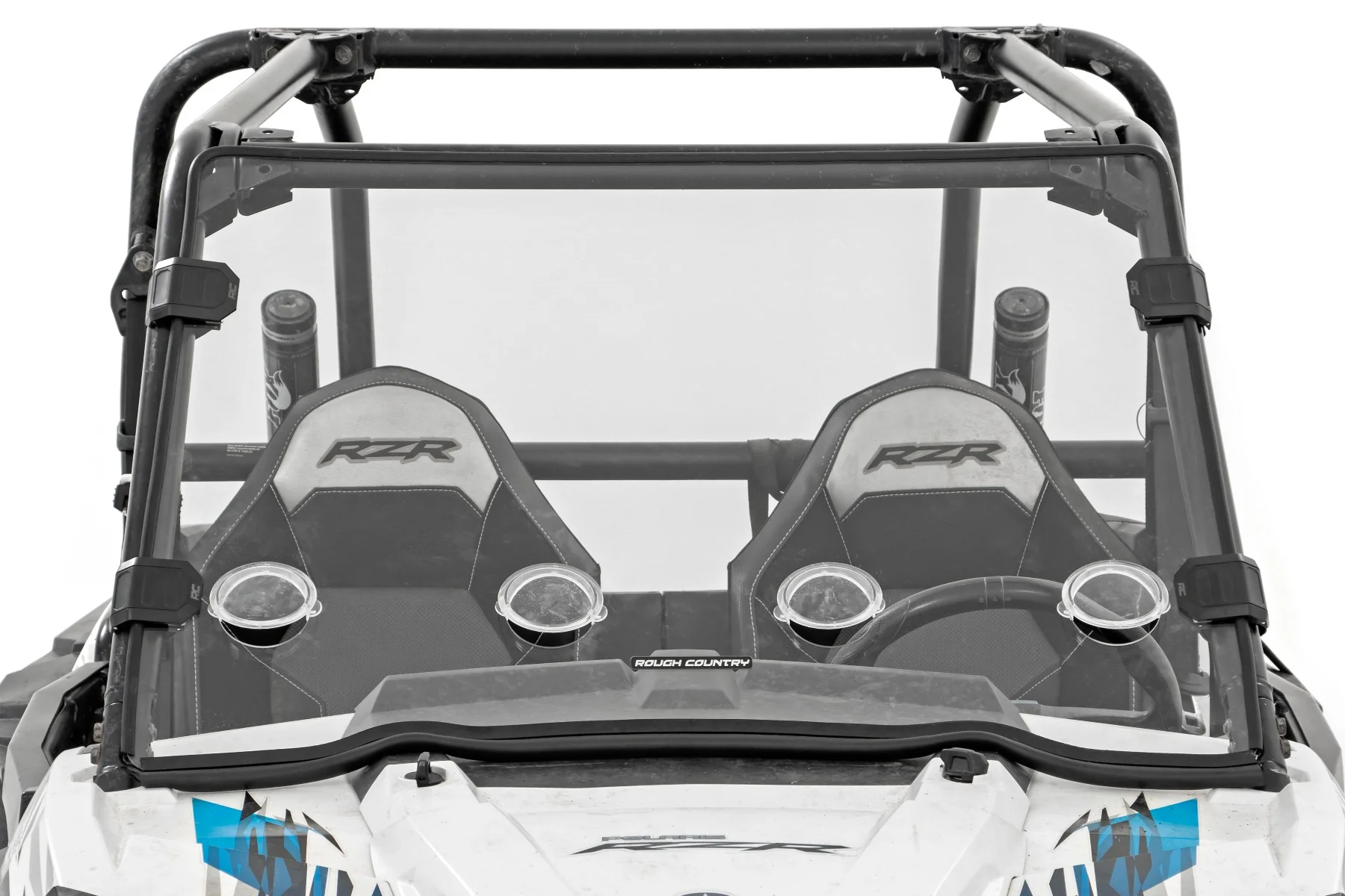 Rough Country Full Windshield Vented Scratch Resistant Polaris RZR XP 1000 - Image 3