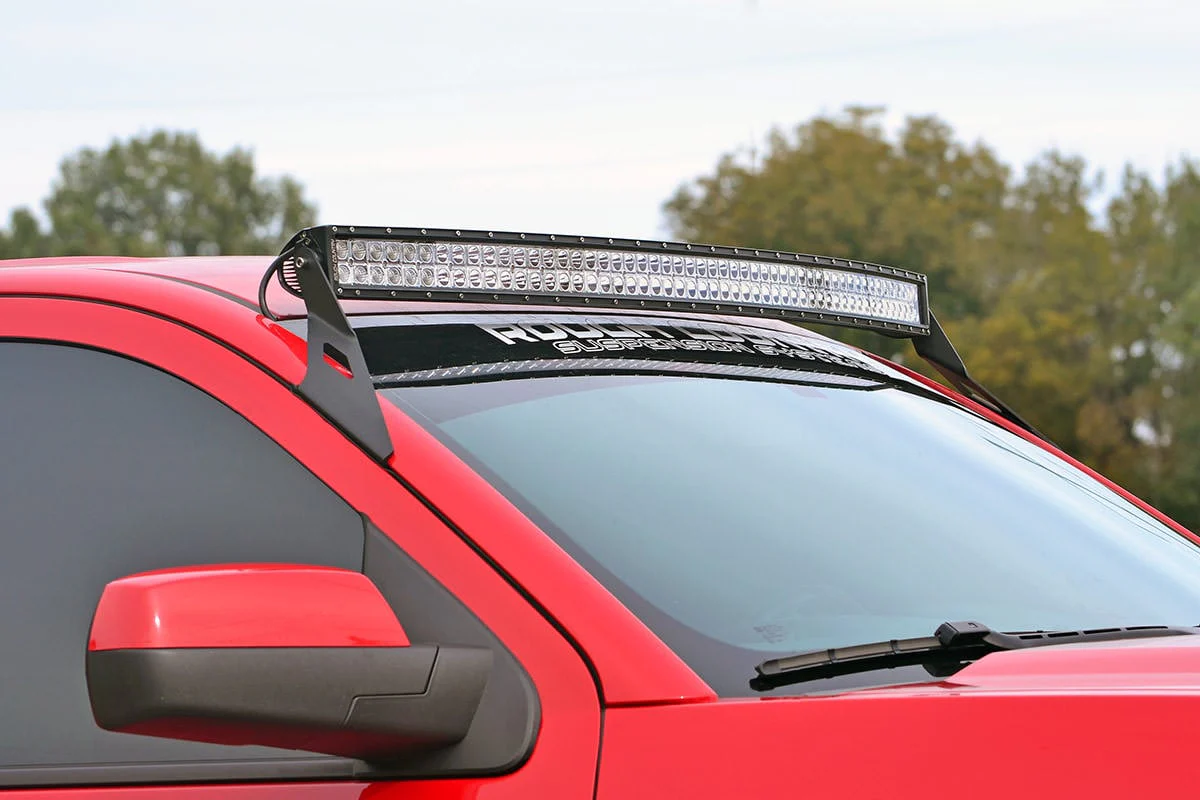 GM 54" Curved Light Bar Upper Windshield Mounts 15-19 2500/3500HD 70514A
