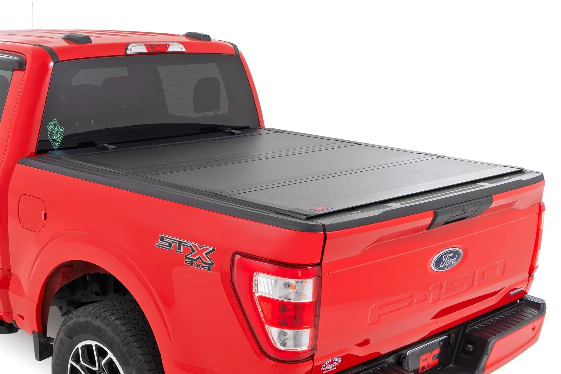 Rough Country Hard Tri-Fold Flip Up Bed Cover | 6'7" Bed | for Ford F-150 15-20