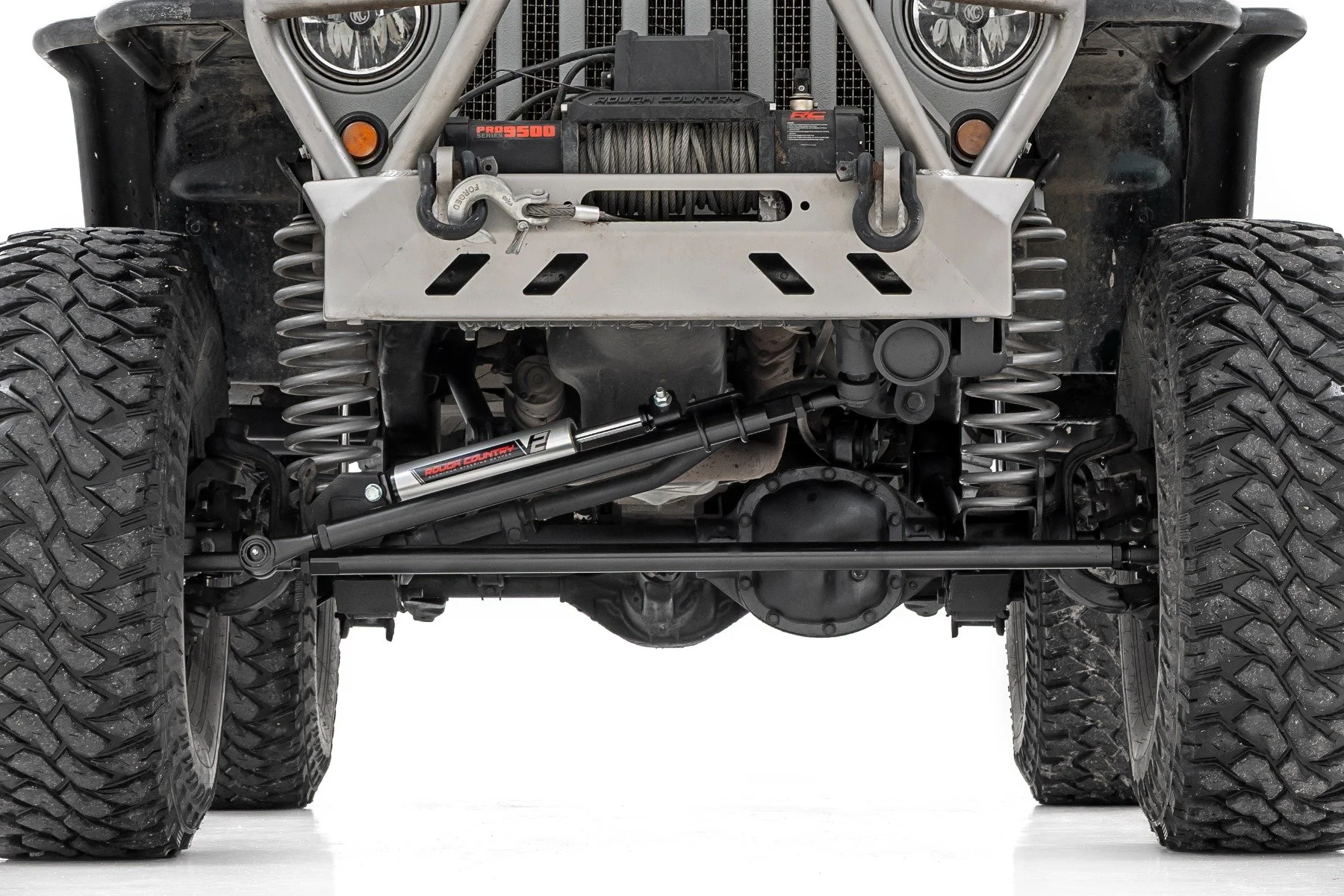 Rough Country HD Steering Kit | V2 Stabilizer Combo | for Jeep Cherokee XJ/Comanche MJ/Wrangler TJ 10613V2 - Image 2