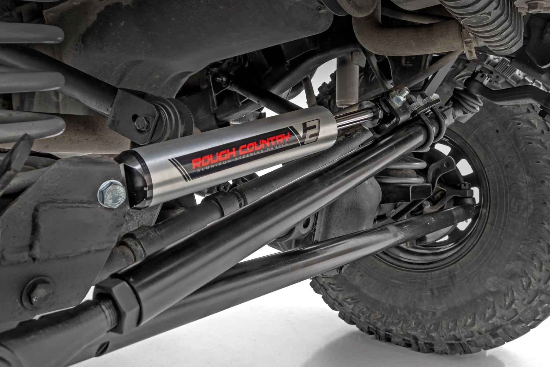 Rough Country HD Steering Kit | V2 Stabilizer Combo | for Jeep Cherokee XJ/Comanche MJ/Wrangler TJ 10613V2 - Image 6