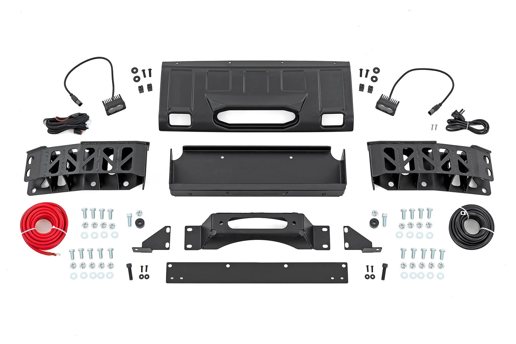 Rough Country Hidden Winch Mount Yellow SAE Fog for Toyota Land Cruiser 24-25 10750