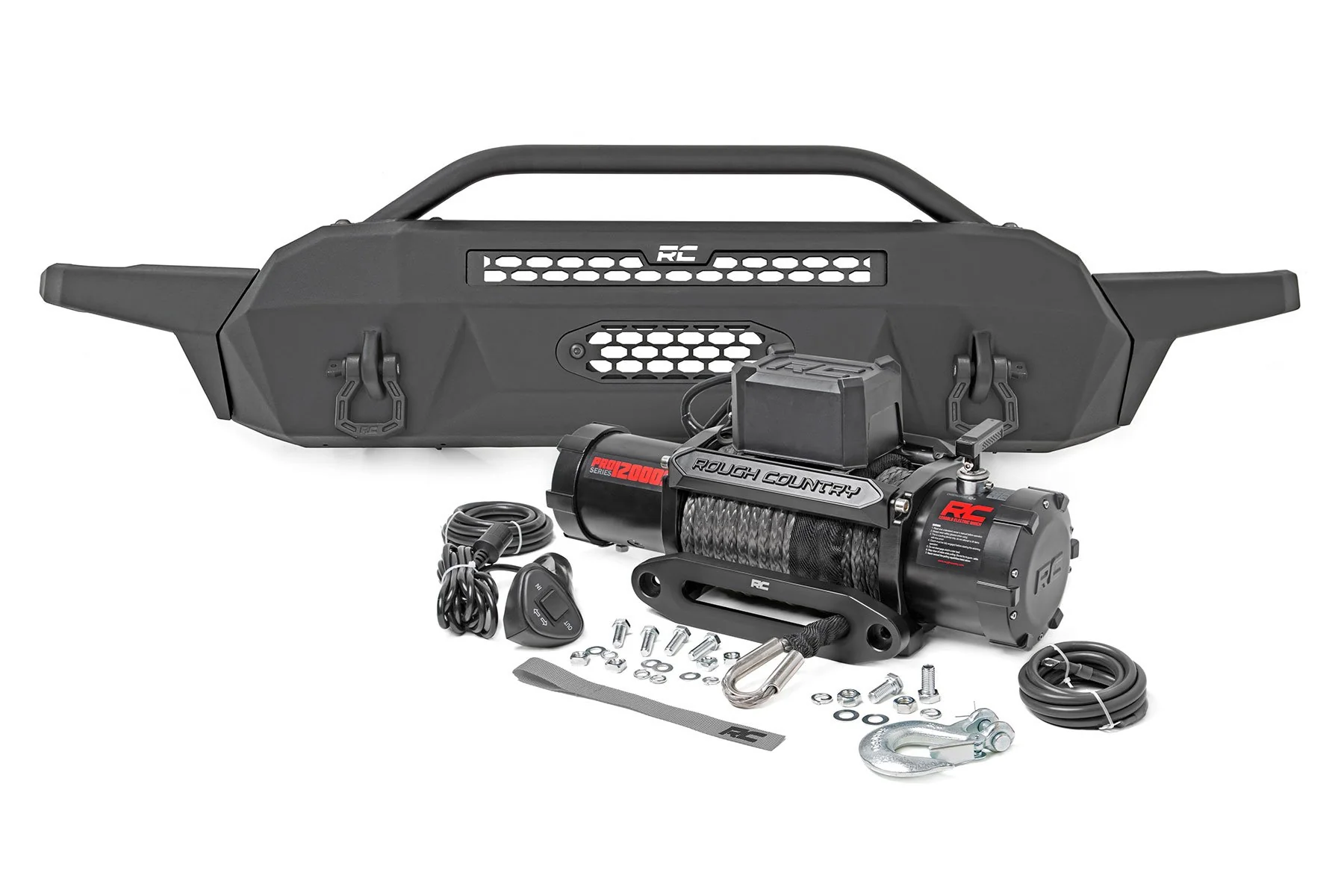 Hybird Bumper W/ Winch Synthetic Rope Toyota Tacoma 4WD 16-23 10717