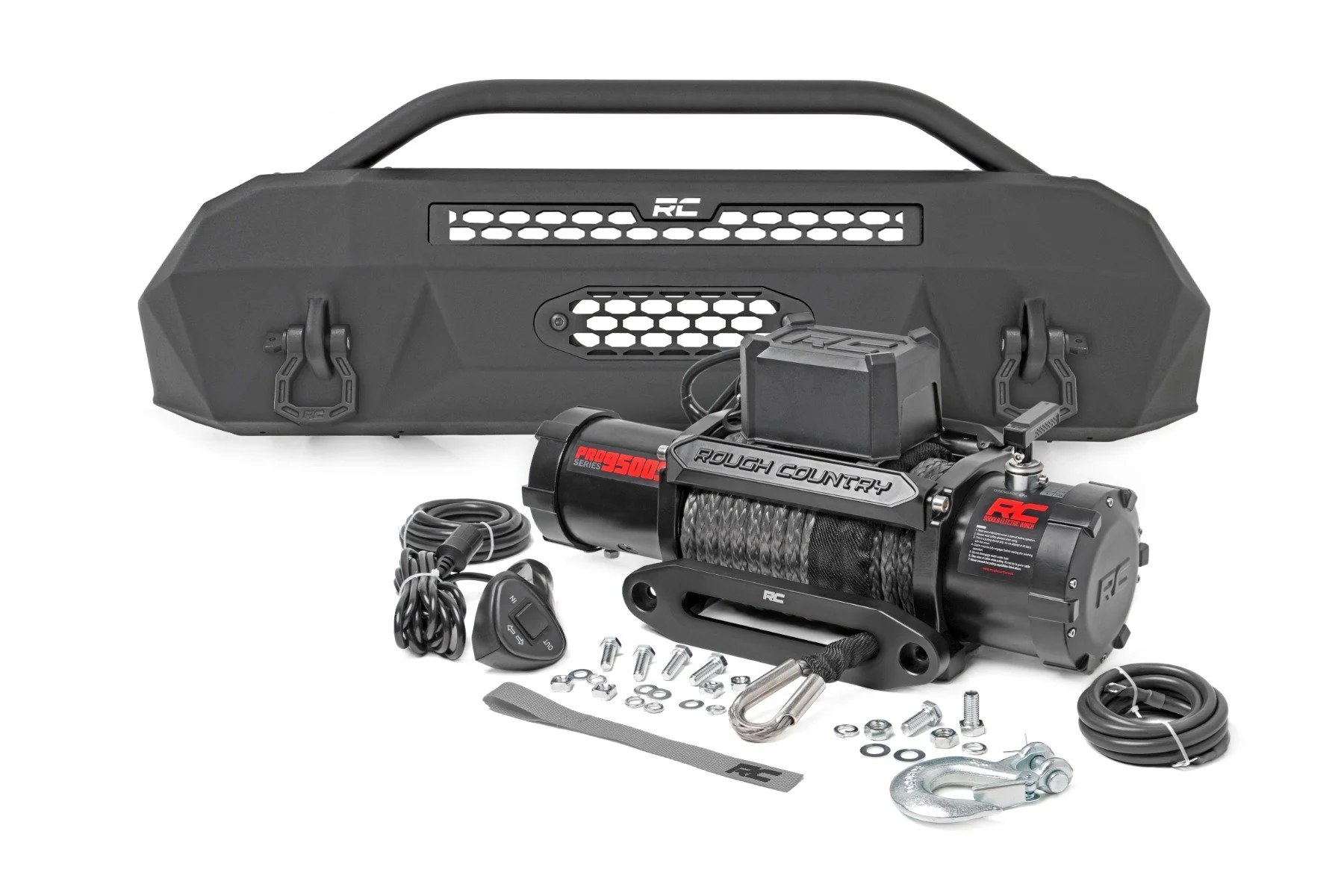 Hybrid Bumper W/ Winch Synthetic Rope Toyota Tacoma 4WD 16-23 10714
