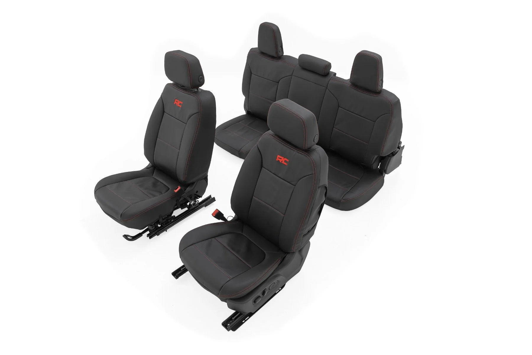 Rough Country Leather Seat Covers | FR Bucket | RR 60/40 | Chevy/GMC Sierra 1500 (19-26)/Silverado 1500 (19-26) 91071L - Image 5