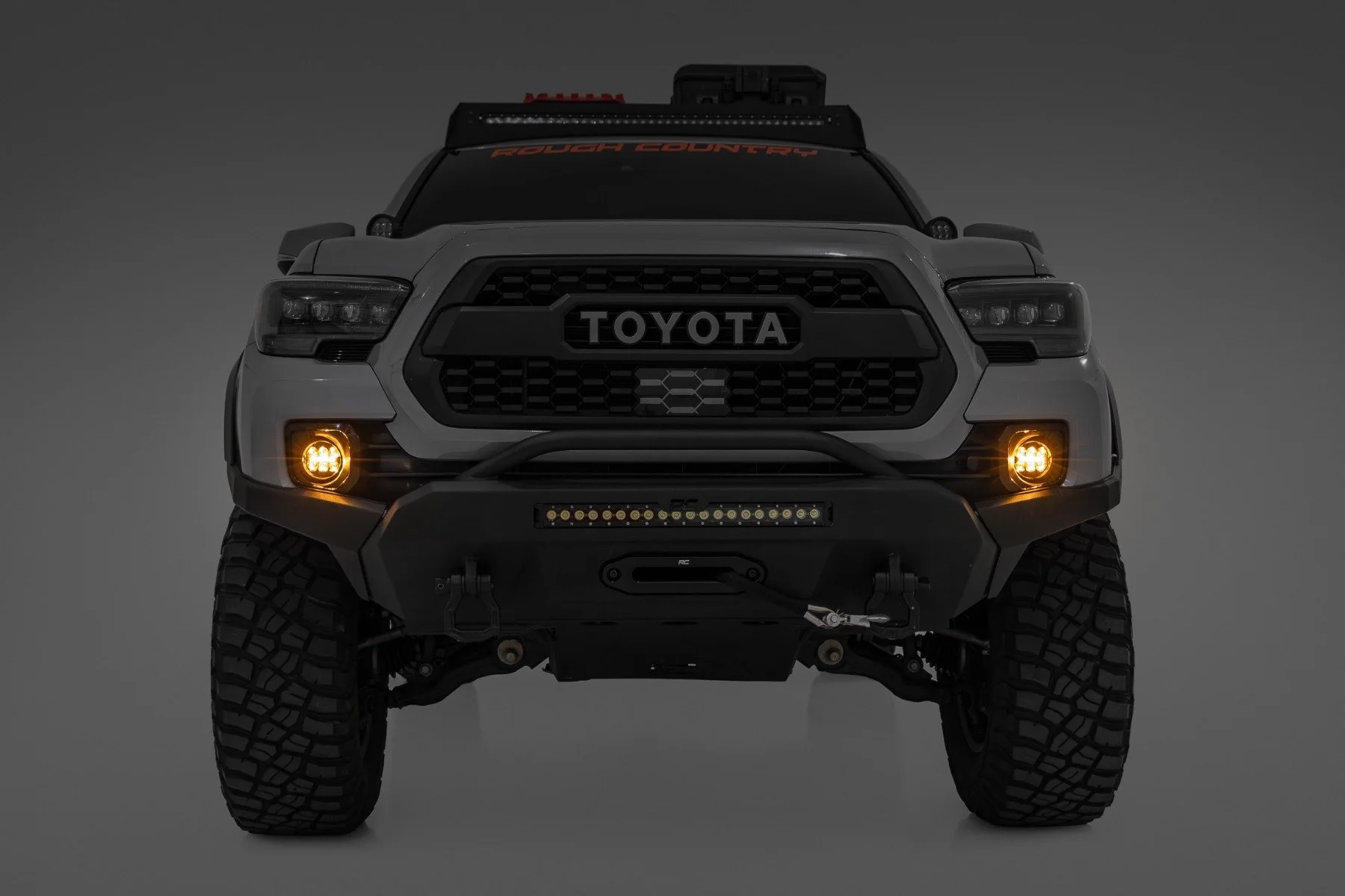 LED Fog Lights Black Series 3.5" Amber DRL Toyota Tacoma 16-22 71095 - Image 2