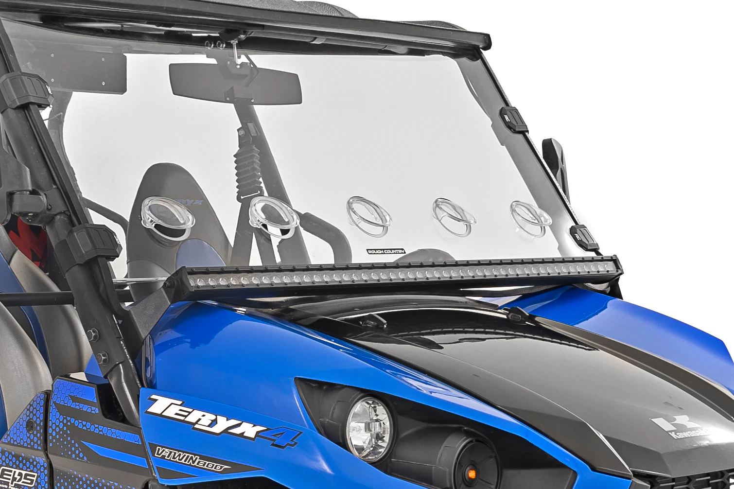 LED Kit Cage Mnt 50" Black Single Row White DRL Kawasaki Teryx - Image 2