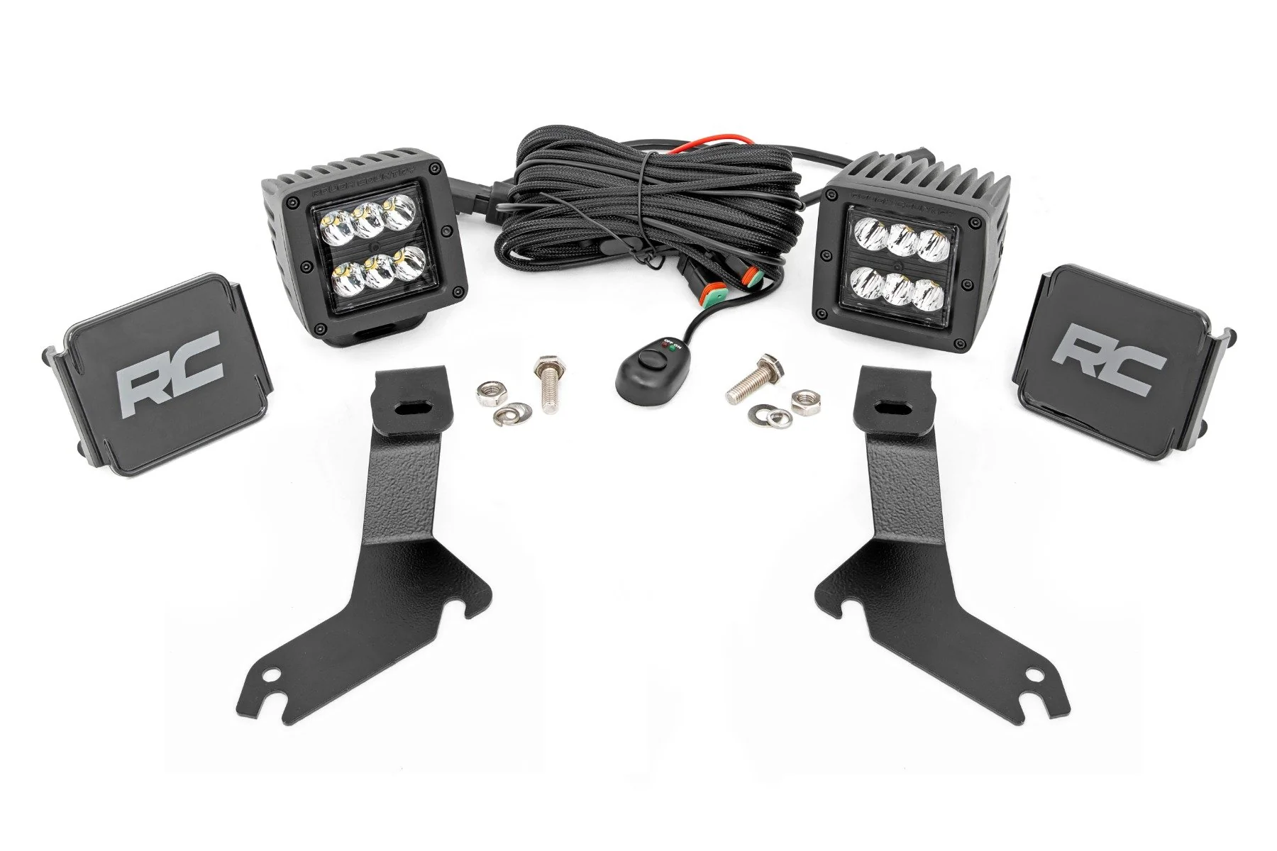LED Kit Ditch Mount 2" Black Pair Spot Chevy 1500 99-06 82282