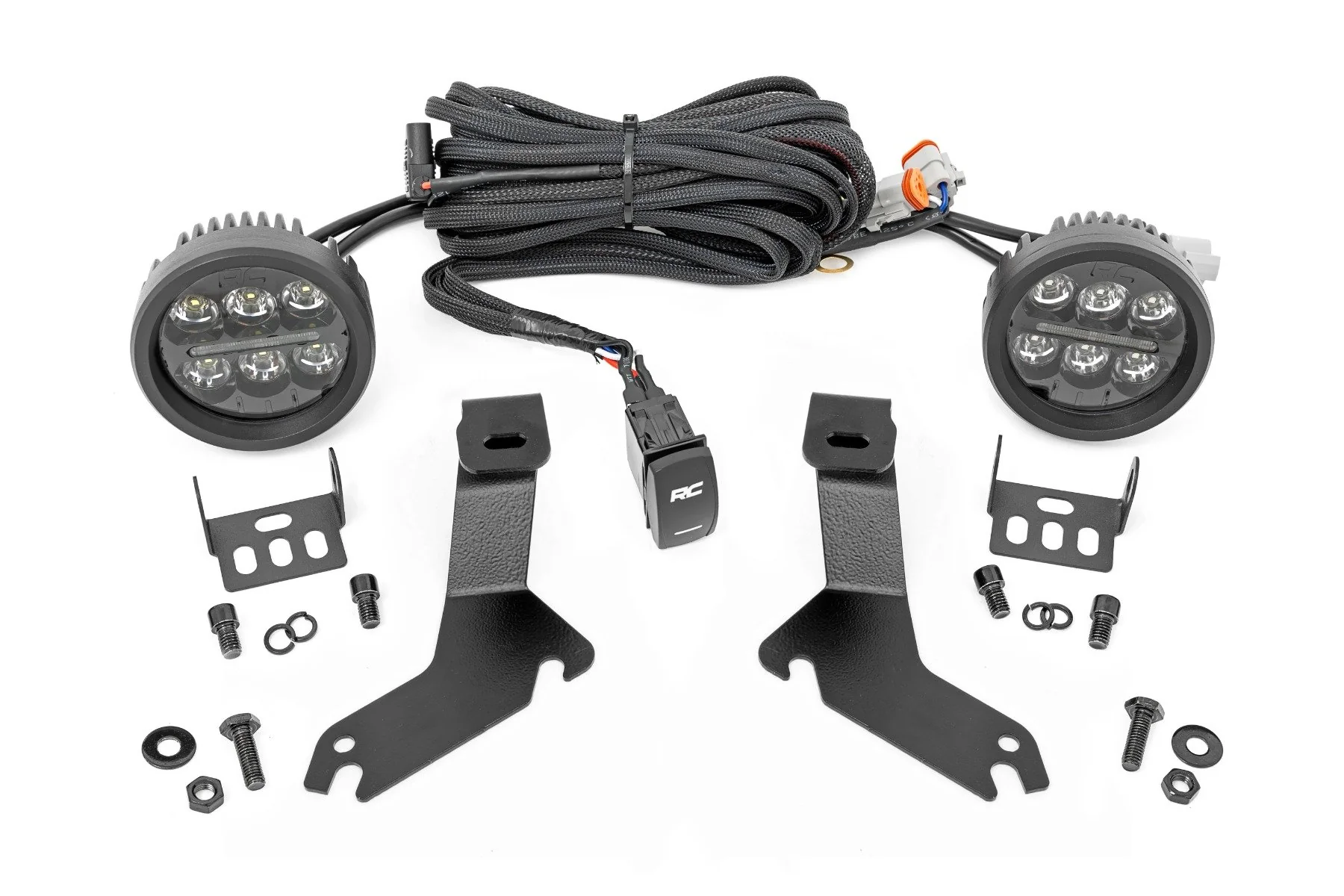 LED Kit Ditch Mount Black Series 3.5" Amber DRL Chevy 1500 99-06