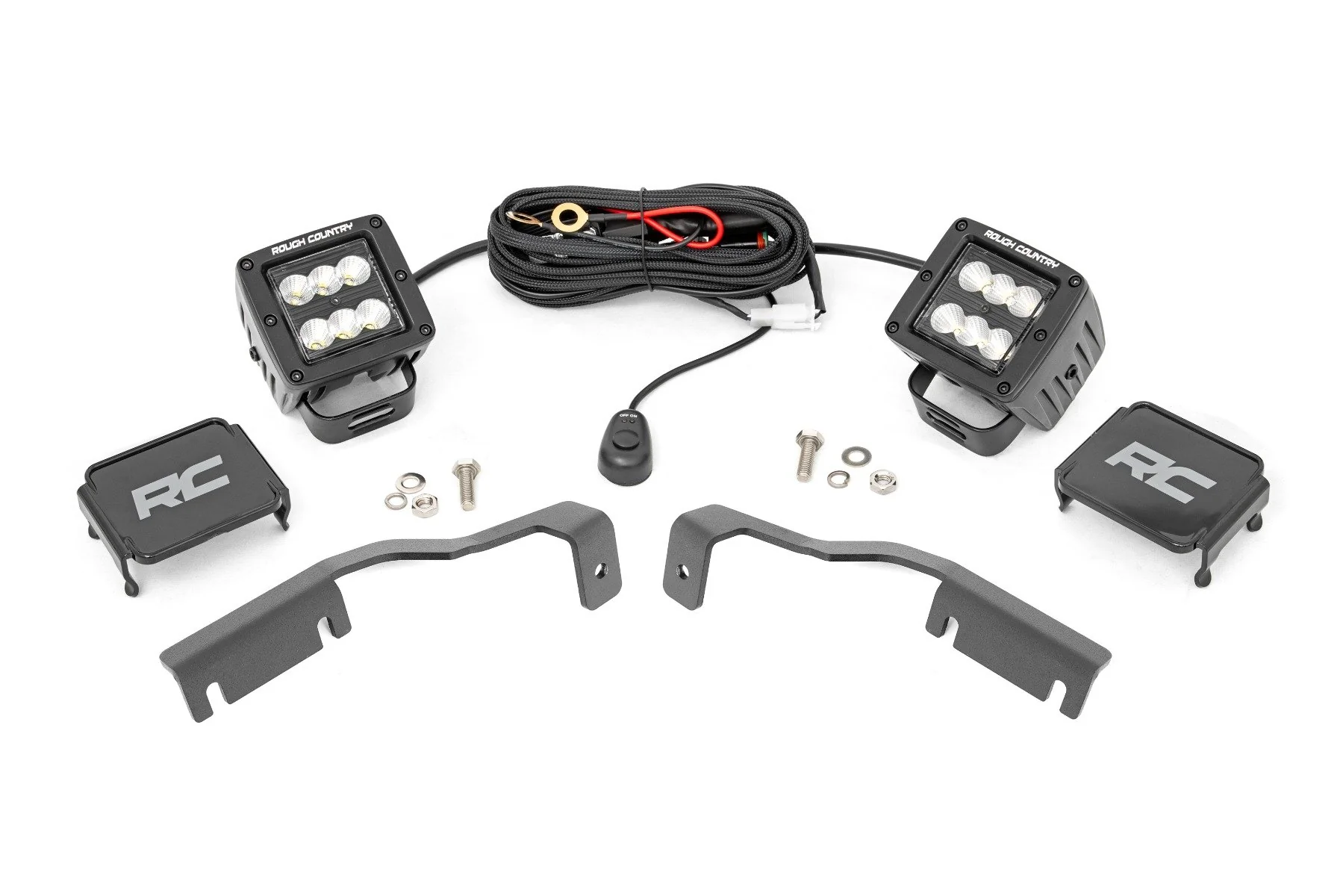 LED Light Ditch Mount 2" Black Pair Flood Nissan Frontier 2022 71065