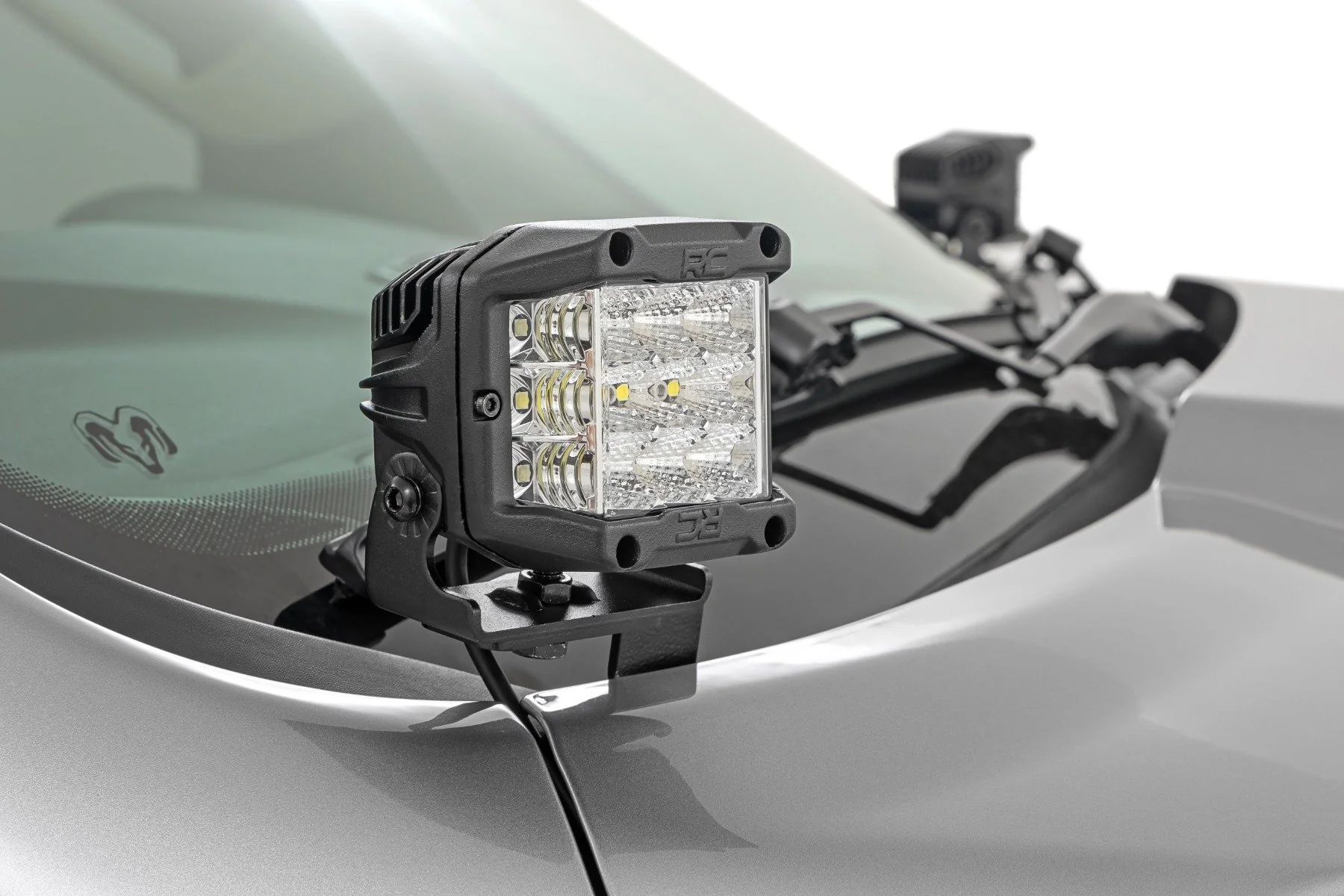 LED Light Kit Ditch Mount 2" Black Pair Flood Ram 1500 19-24 - Image 3