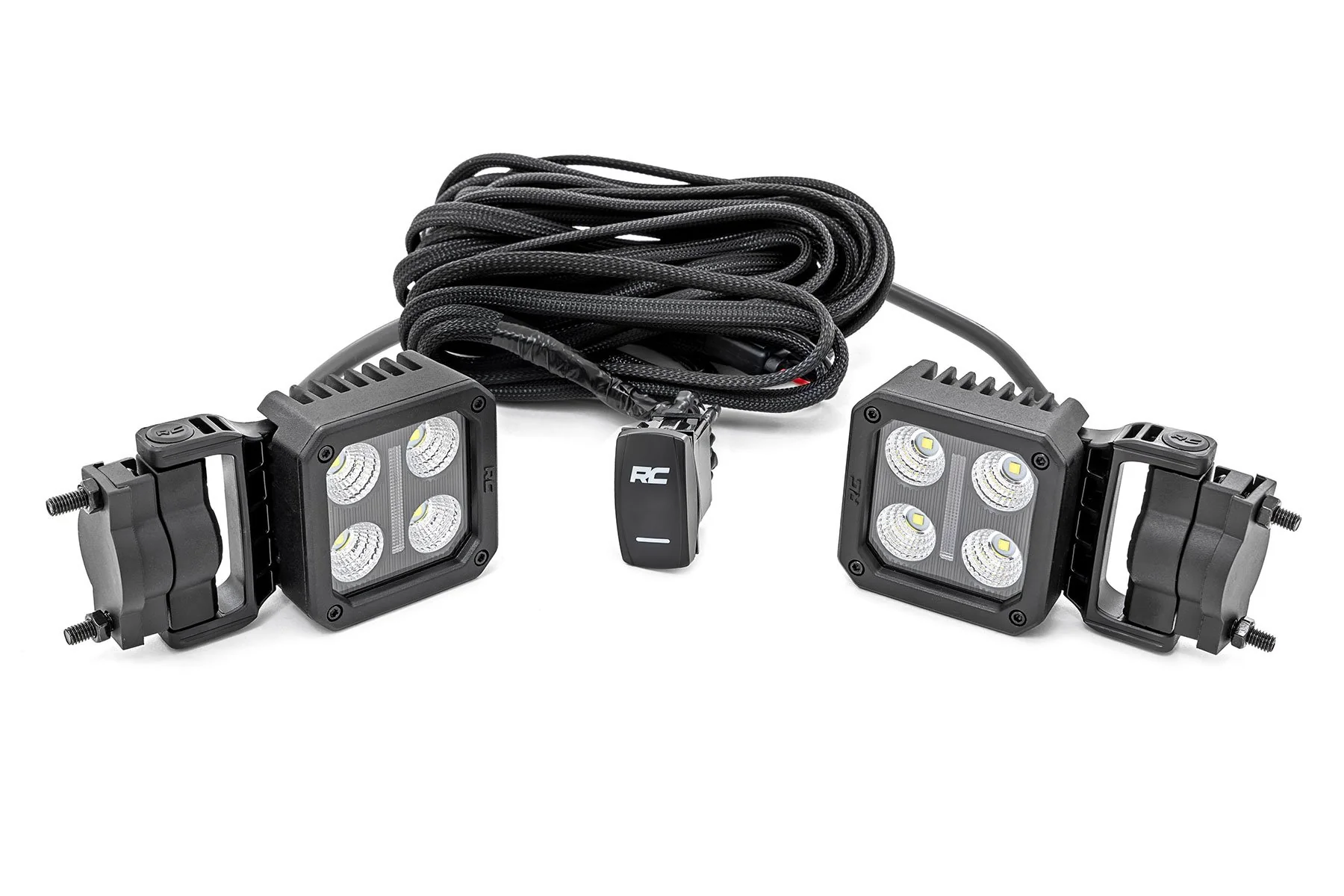 LED Light Pair 2 Inch Square Flood Swivel Mount 70802
