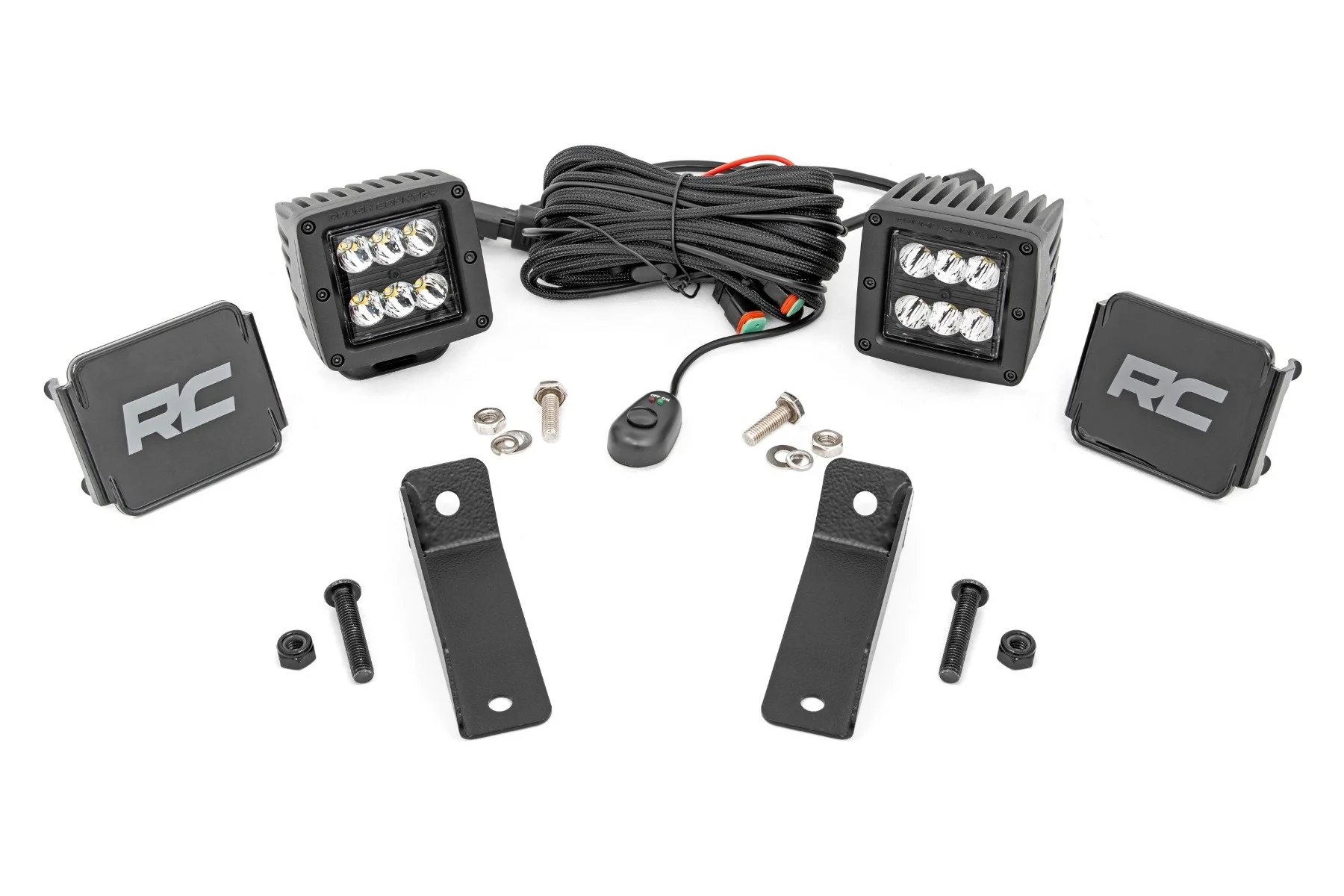LED Light Rear Mount 2" Black Pair Spot Can-Am Maverick Sport