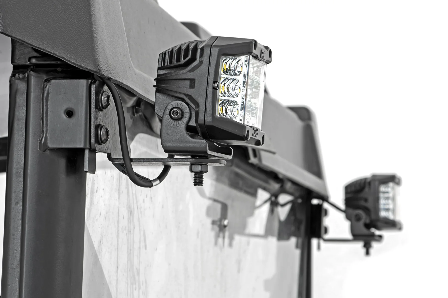LED Light RR Cage Mount 2" Black Spots Polaris Ranger 13-21 93143 - Image 2