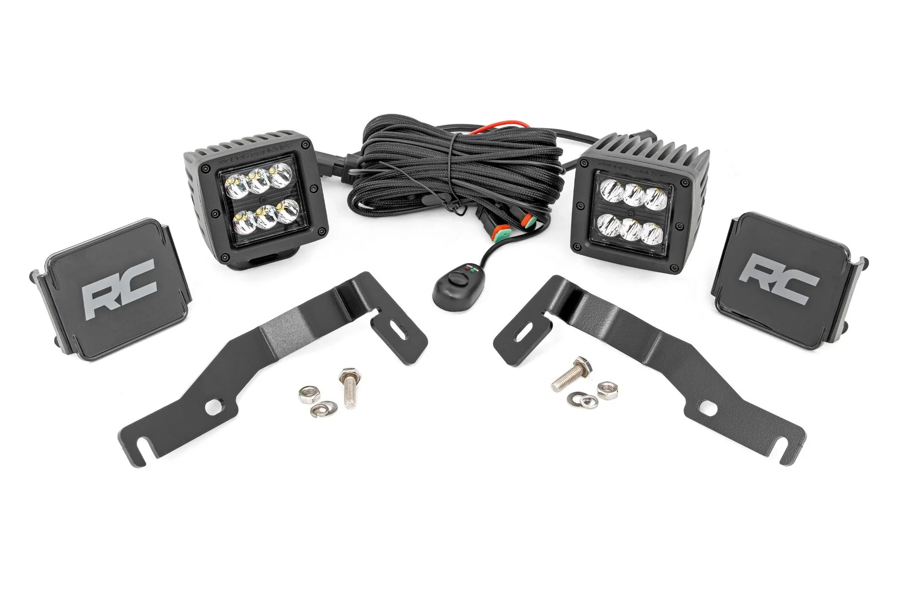 LED Lights Ditch Mount 2" Black Pair Spot Toyota Tacoma 2024 - Image 2