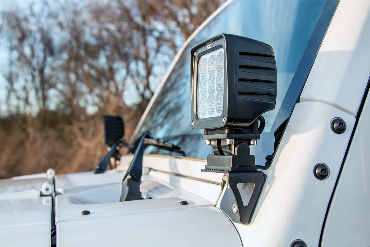 Lower Windshield Light Mounts Jeep Wrangler JK 07-18 NO Lights 6004