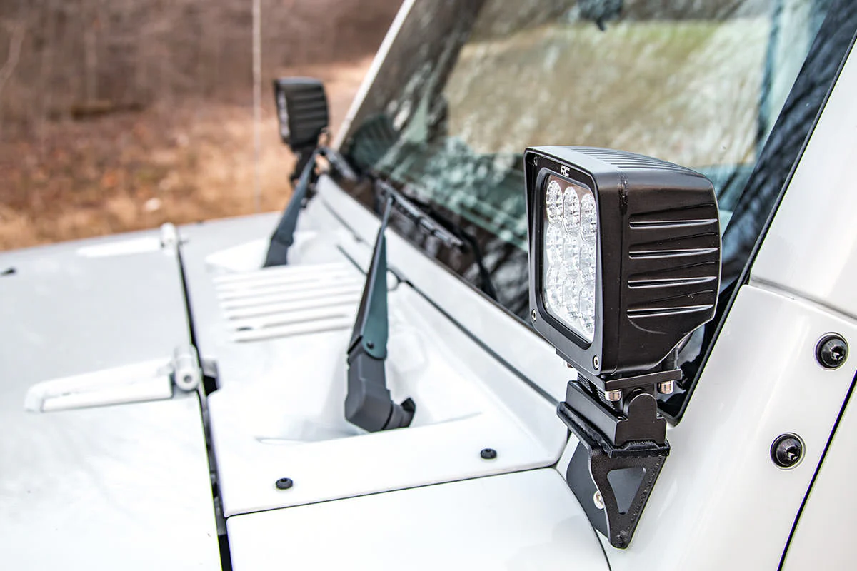 Lower Windshield Light Mounts Jeep Wrangler JK 07-18 NO Lights 6004 - Image 5