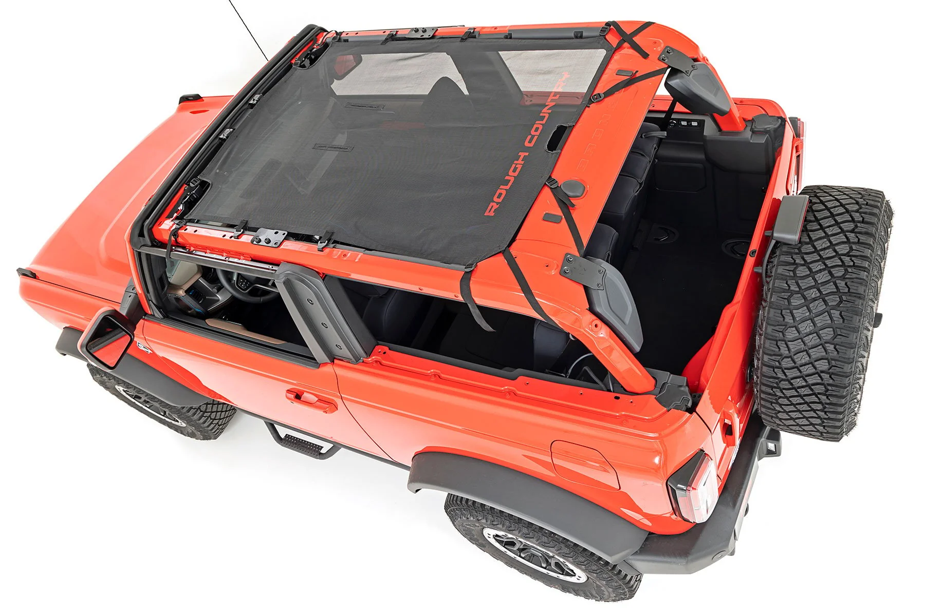 Rough Country Mesh Bikini Top Plus Black for Ford Bronco 4-Door 2021-2025 85116 - Image 2