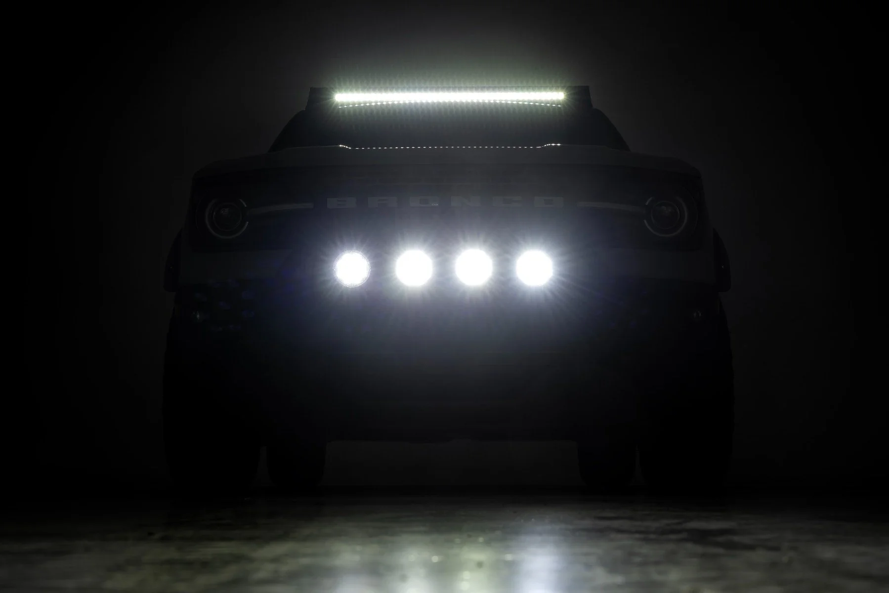 Rough Country Nudge Bar w/ Tow Hooks 20" BLK DRL LED for Ford Bronco Sport 21-24 - Image 6