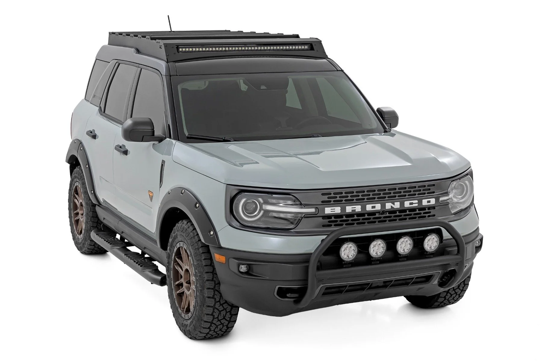 Rough Country Nudge Bar w/ Tow Hooks Spectrum LED for Ford Bronco Sport (21-24) - Image 3
