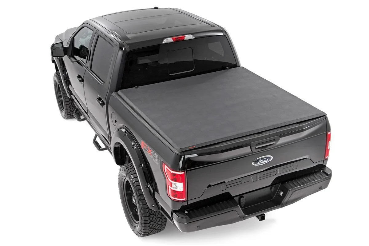 Rough Country Soft Tri-Fold Bed Cover 6'7" Bed for Ford F150 15-20/Raptor 17-20 41515650A - Image 2