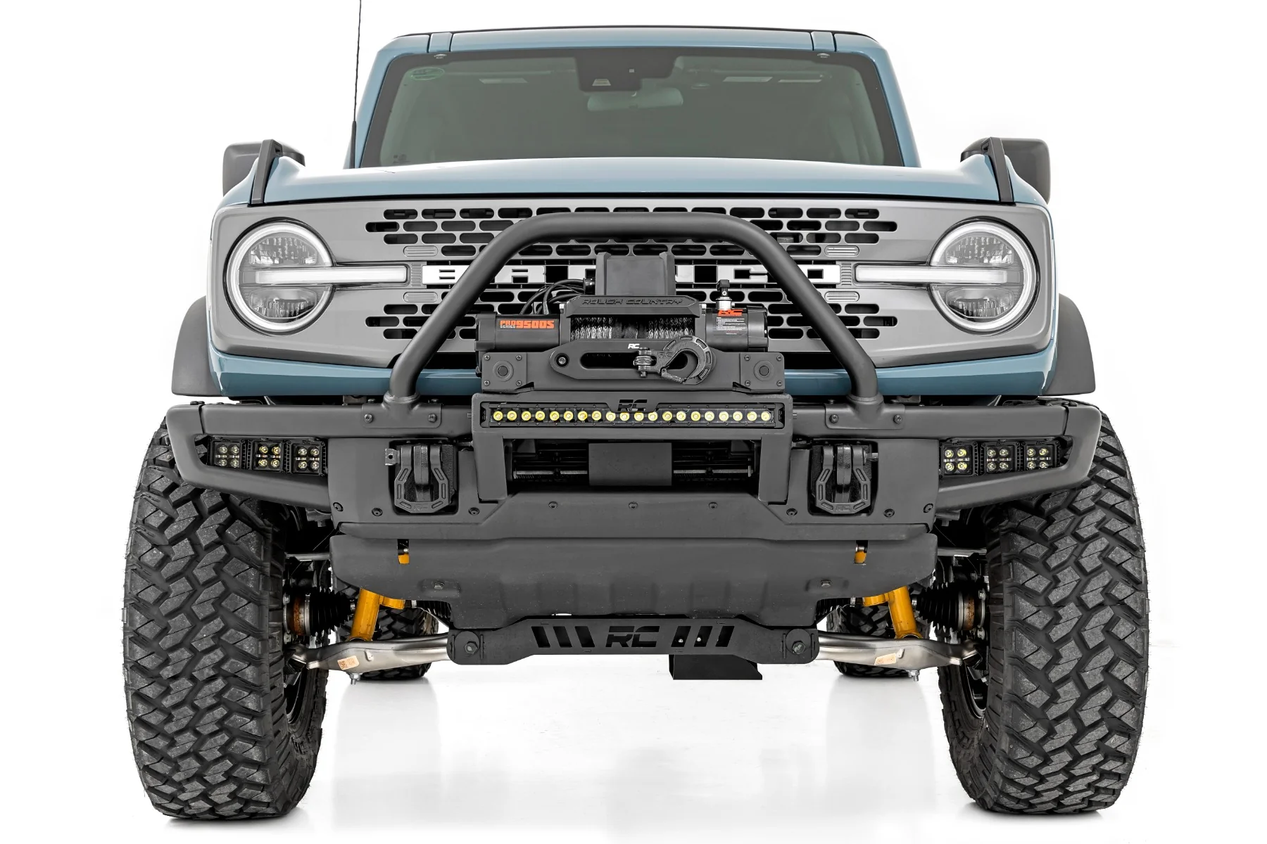 Winch Mount 12000S 20" Black Single Row LED Ford Bronco 21-22 - Image 5